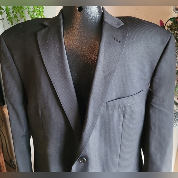 Calvin Klein Mens Black Wool Blend Suit Jacket Sz.42S - Picture 2 of 6